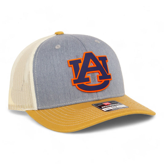 Auburn Tigers 3D Snapback Trucker Hat- Heather Grey/ Birch/ Amber Gold