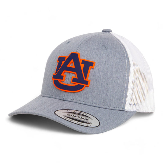 Auburn Tigers 3D YP Snapback Trucker Hat- Heather Grey/ White