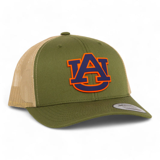 Auburn Tigers 3D YP Snapback Trucker Hat- Moss/ Tan