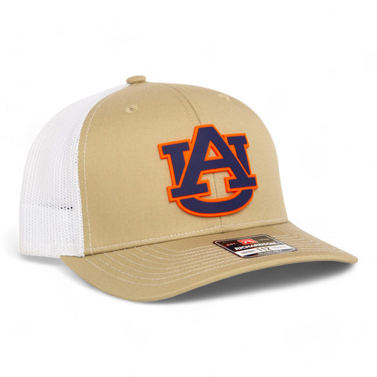 Auburn Tigers 3D Snapback Trucker Hat- Tan/ White