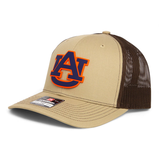 Auburn Tigers 3D Snapback Trucker Hat- Tan/ Coffee