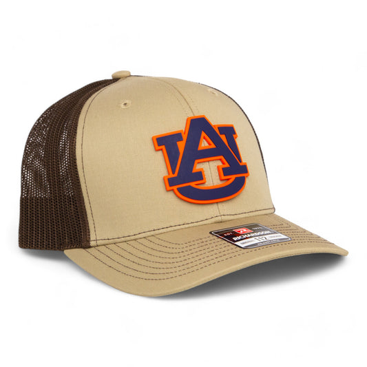 Auburn Tigers 3D Snapback Trucker Hat- Tan/ Coffee