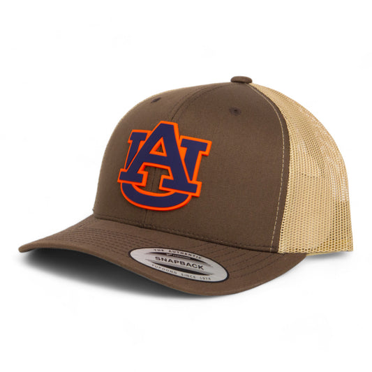 Auburn Tigers 3D YP Snapback Trucker Hat- Brown/ Tan