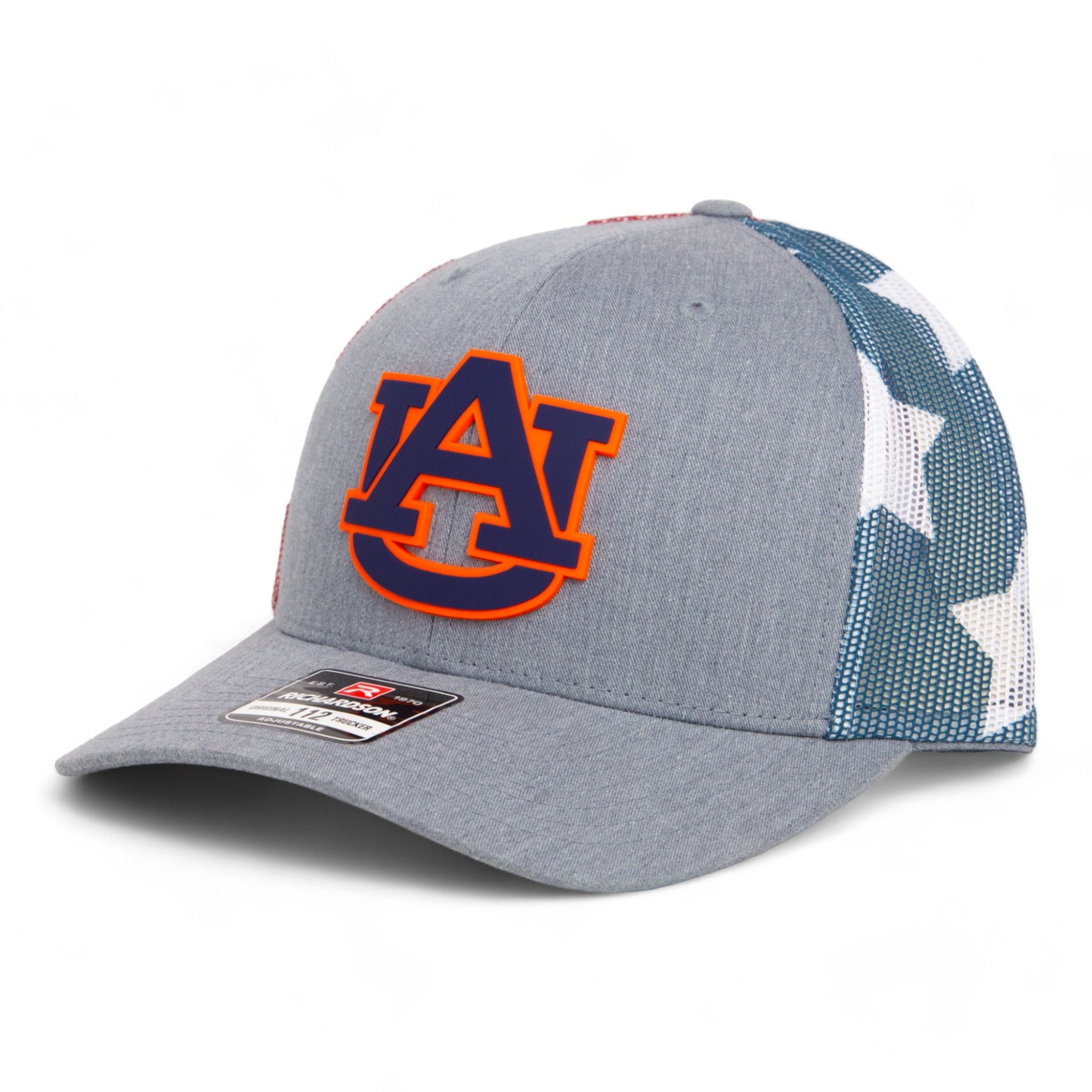 Auburn Tigers 3D Snapback Trucker Hat- Heather Grey/ Stars & Stripes