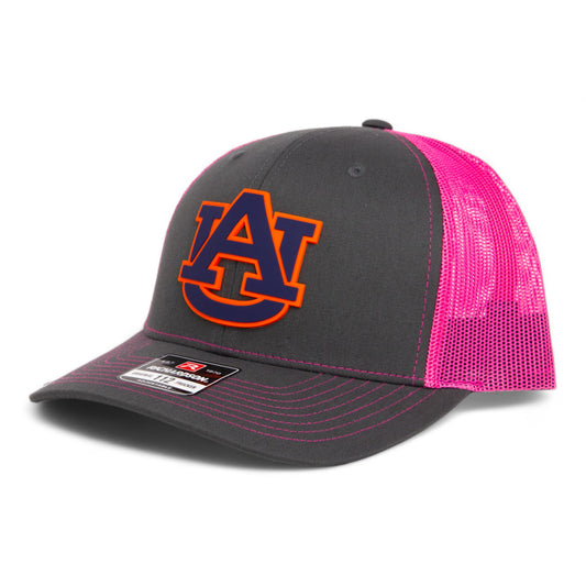 Auburn Tigers 3D Snapback Trucker Hat- Charcoal/ Hot Pink