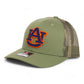 Auburn Tigers 3D Snapback Trucker Hat- Loden/ Green Camo