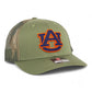 Auburn Tigers 3D Snapback Trucker Hat- Loden/ Green Camo