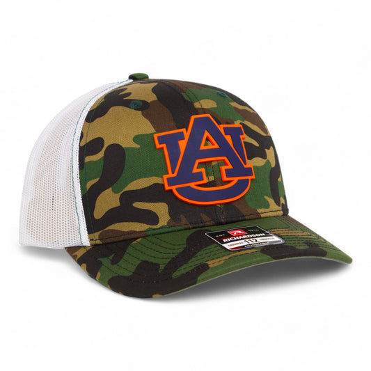 Auburn Tigers 3D Snapback Trucker Hat- Army Camo/ White