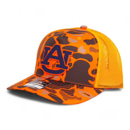 Auburn Tigers 3D Snapback Trucker Hat- Blaze Duck Camo/ Blaze