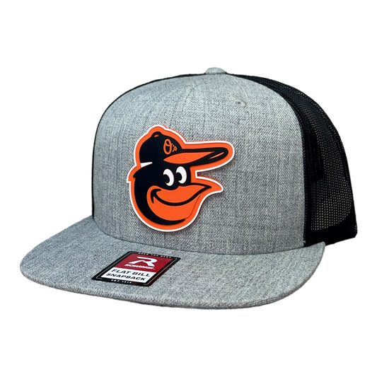 Baltimore Orioles 3D Snapback Wool Blend Flat Bill Hat- Heather Grey/ Black