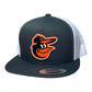 Baltimore Orioles 3D YP Snapback Flat Bill Trucker Hat- Charcoal/ White