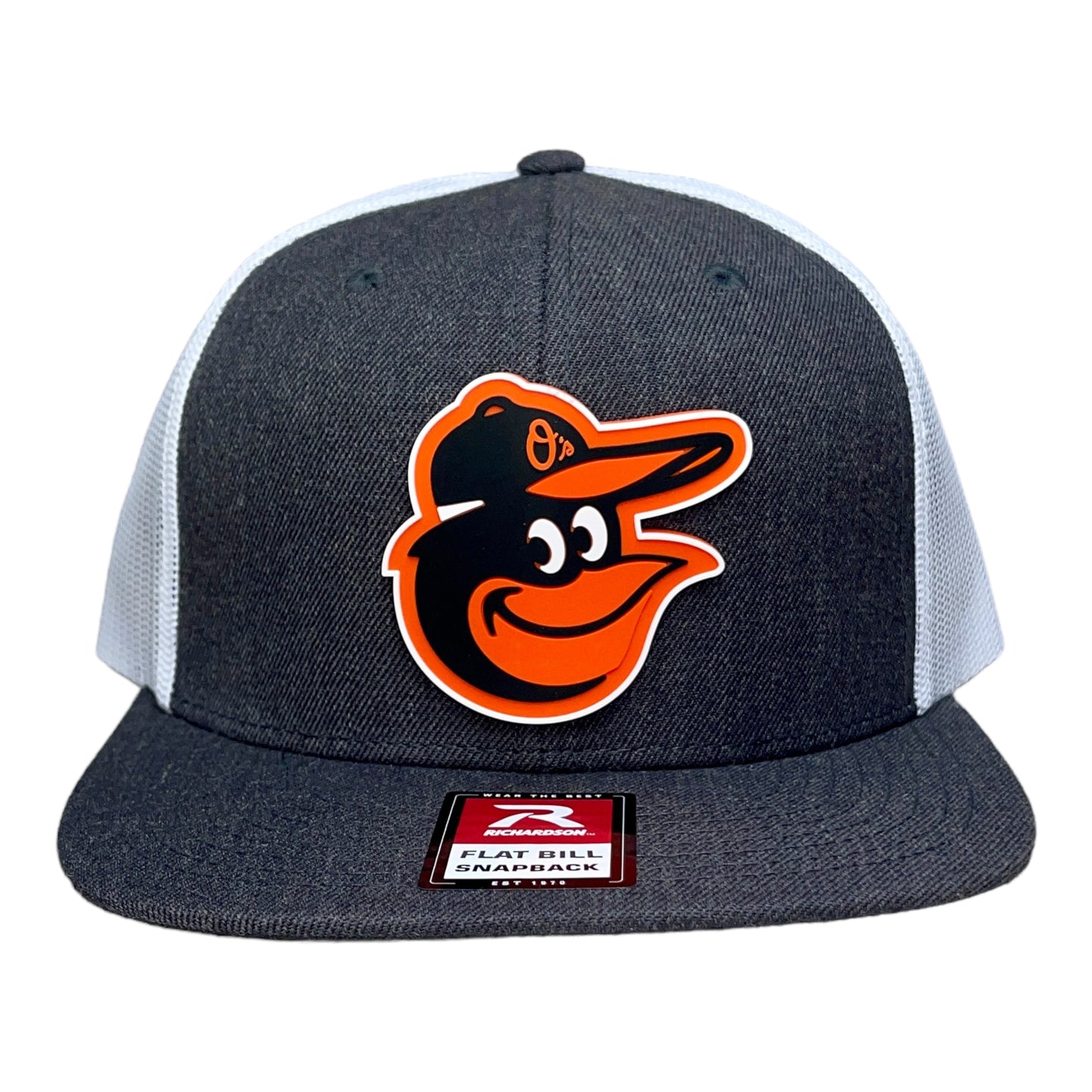 Baltimore Orioles 3D Snapback Wool Blend Flat Bill Hat- Heather Charcoal/ White