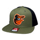 Baltimore Orioles 3D Snapback Wool Blend Flat Bill Hat- Loden/ Black