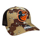 Baltimore Orioles 3D Snapback Trucker Hat- Desert Camo/ Brown