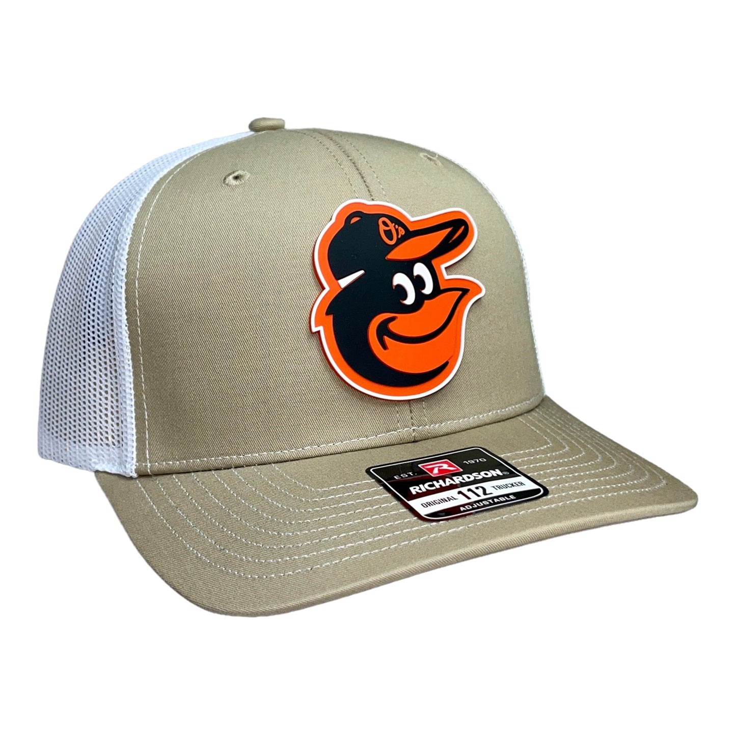 Baltimore Orioles 3D Snapback Trucker Hat- Tan/ White