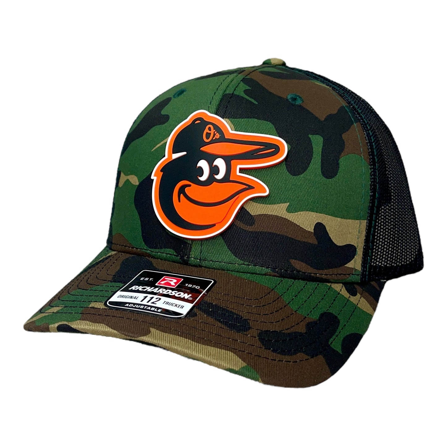 Baltimore Orioles 3D Snapback Trucker Hat- Army Camo/ Black