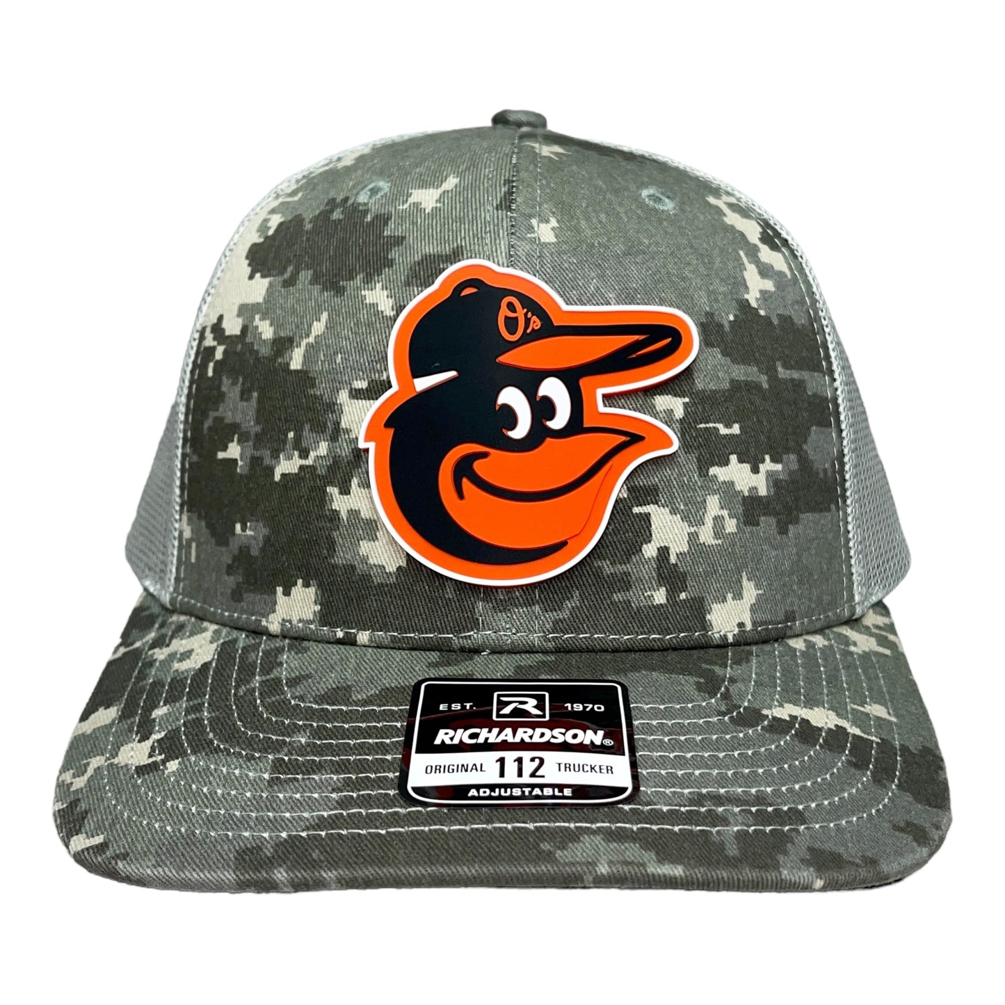 Baltimore Orioles 3D Snapback Trucker Hat- Military Digital Camo