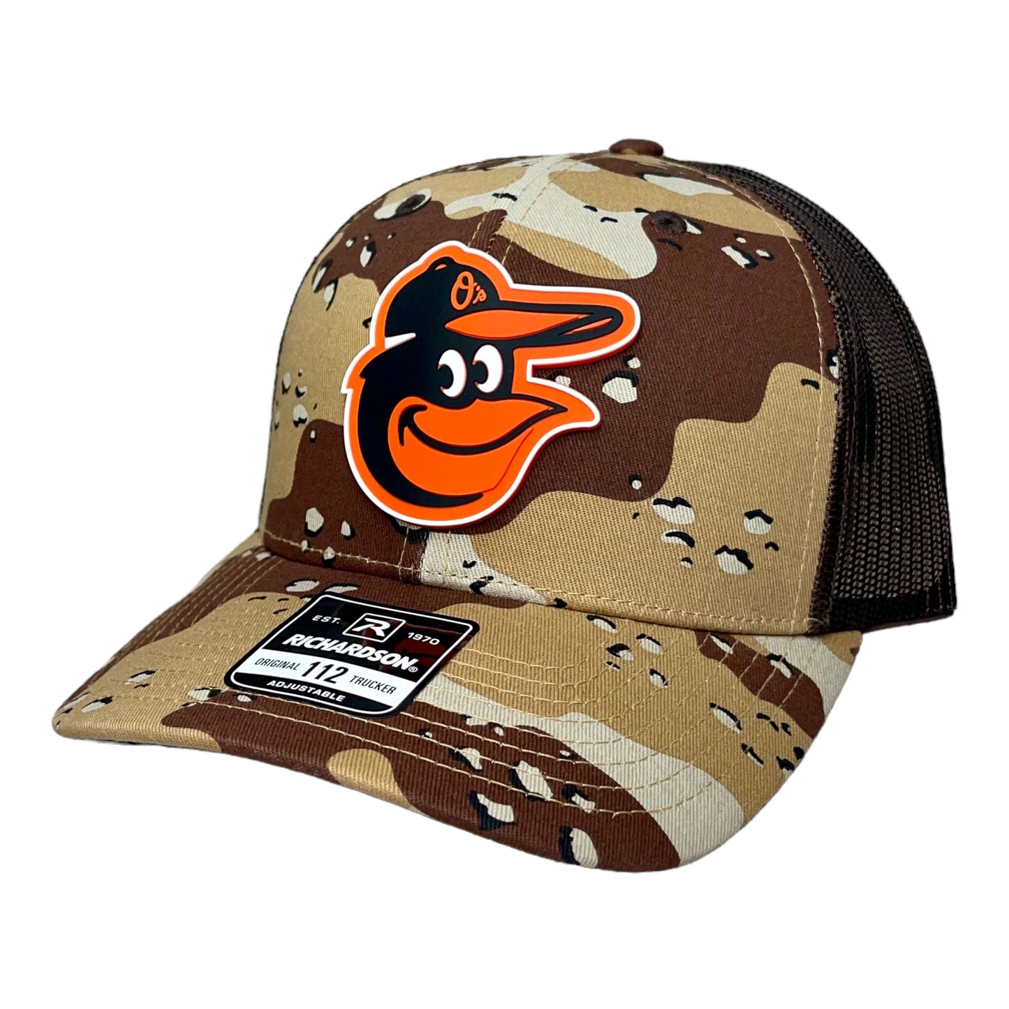 Baltimore Orioles 3D Snapback Trucker Hat- Desert Camo/ Brown