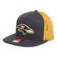 Baltimore Ravens 3D Snapback Seven-Panel Flat Bill Trucker Hat- Charcoal/ Old Gold