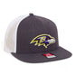 Baltimore Ravens 3D Wool Blend Flat Bill Hat- Heather Charcoal/ White