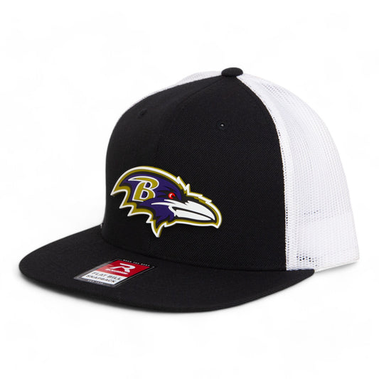 Baltimore Ravens 3D Wool Blend Flat Bill Hat- Black/ White