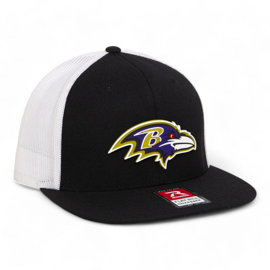 Baltimore Ravens 3D Wool Blend Flat Bill Hat- Black/ White