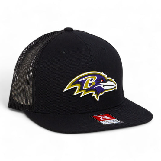 Baltimore Ravens 3D Wool Blend Flat Bill Hat- Black