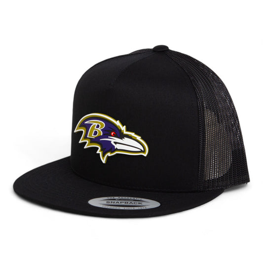 Baltimore Ravens 3D YP Snapback Flat Bill Trucker Hat- Black