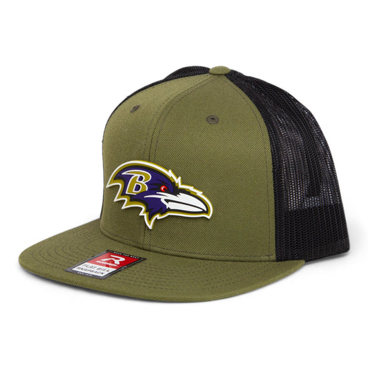 Baltimore Ravens 3D Wool Blend Flat Bill Hat- Loden/ Black