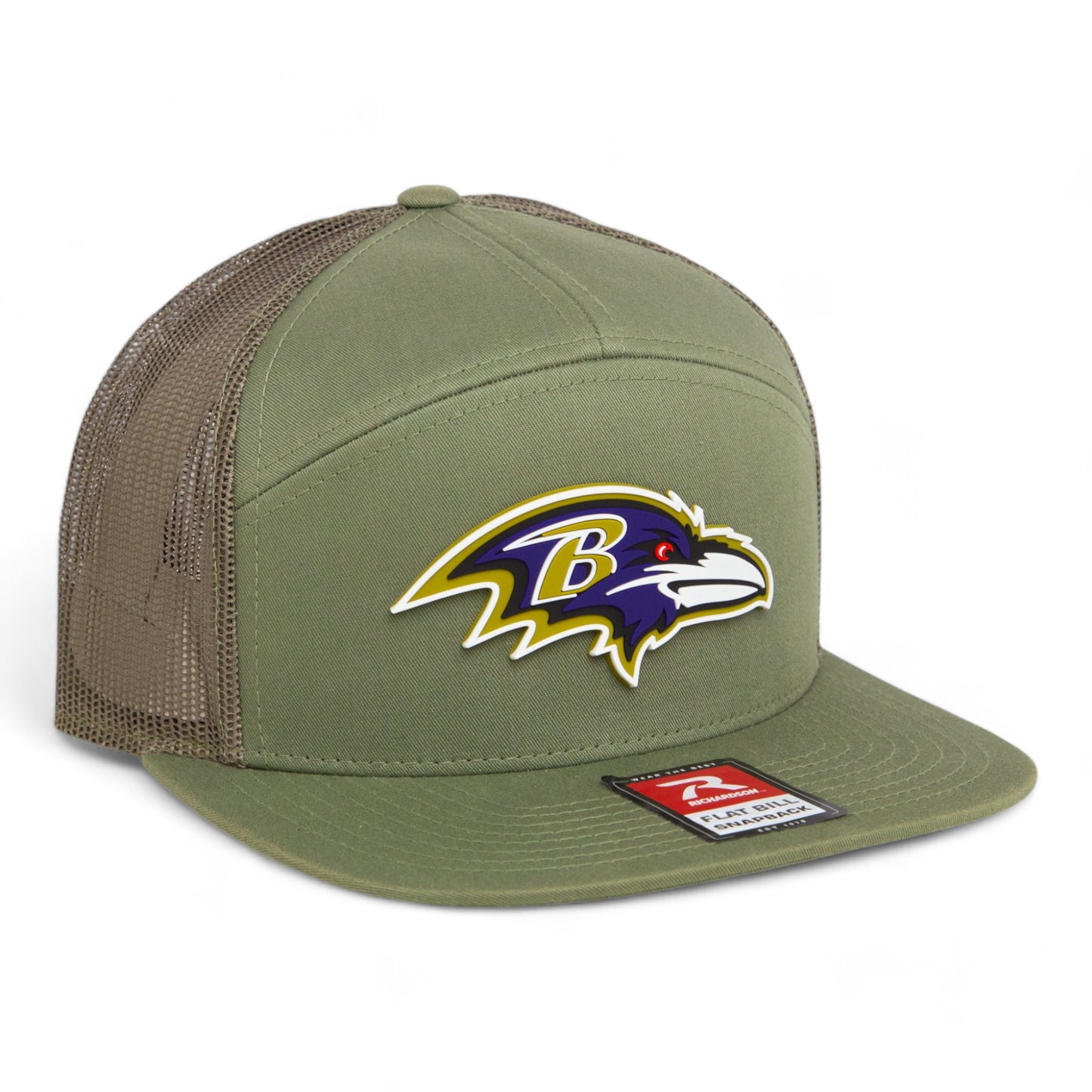 Baltimore Ravens 3D Snapback Seven-Panel Flat Bill Trucker Hat- Loden Green