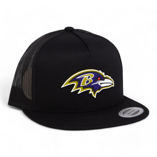 Baltimore Ravens 3D YP Snapback Flat Bill Trucker Hat- Black