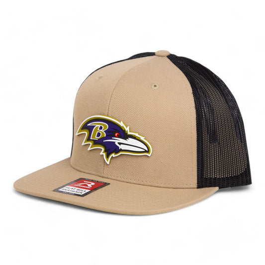 Baltimore Ravens 3D Wool Blend Flat Bill Hat- Tan/ Black