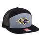 Baltimore Ravens 3D Snapback Seven-Panel Flat Bill Trucker Hat- Heather Grey/ Black