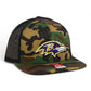 Baltimore Ravens 3D Wool Blend Flat Bill Hat- Army Camo/ Black