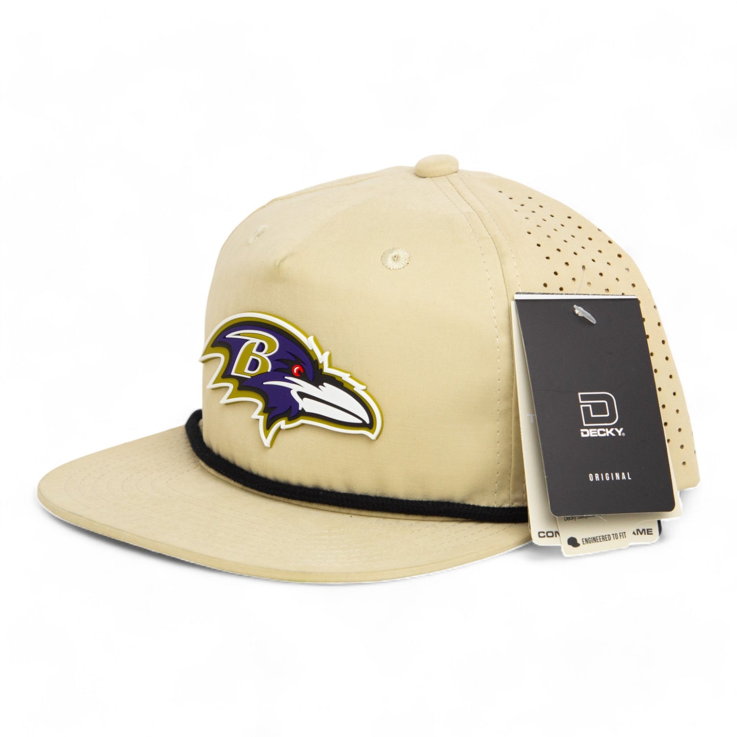 Baltimore Ravens 3D Perforated Rope Hat- Birch/ Black