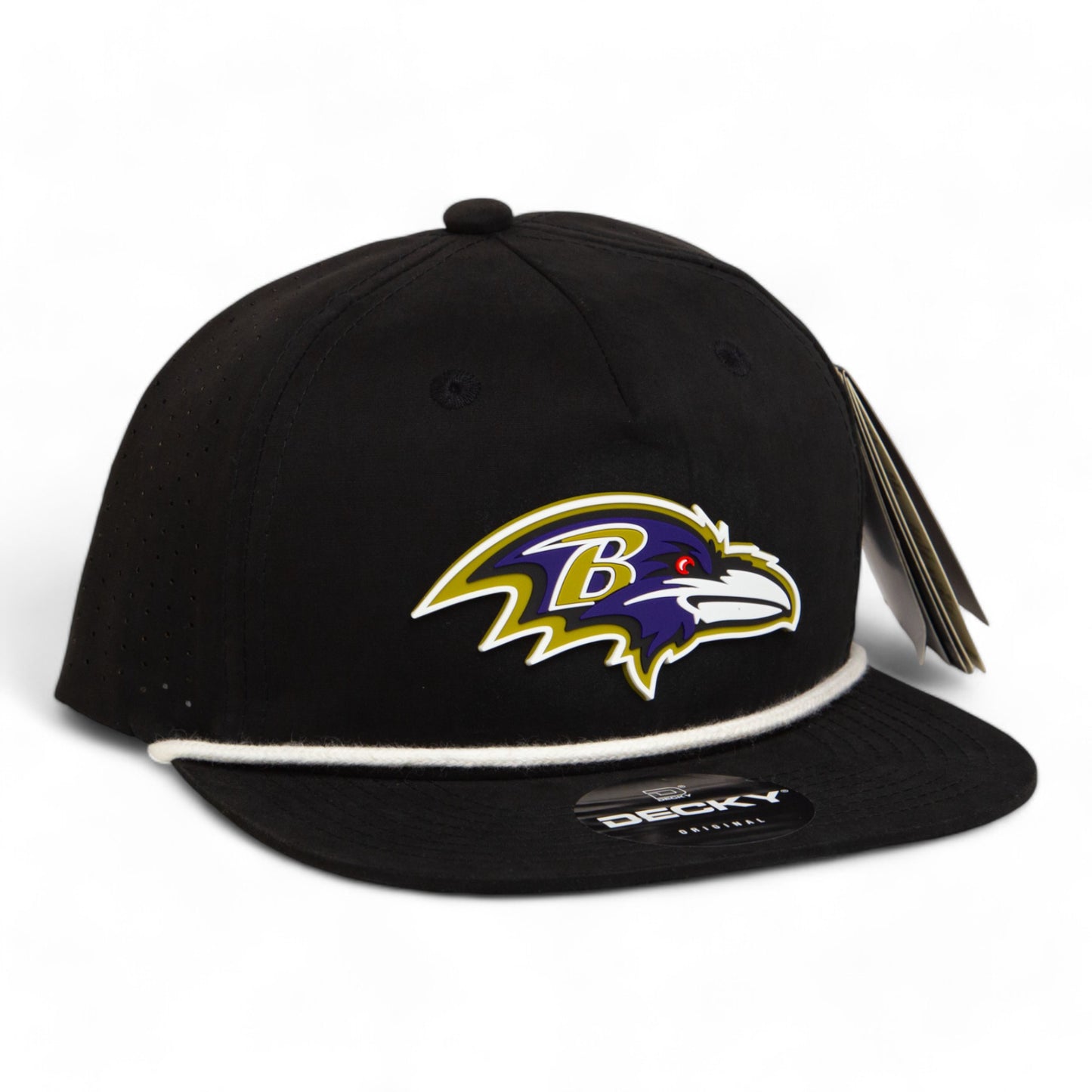 Baltimore Ravens 3D Perforated Rope Hat- Black/ White