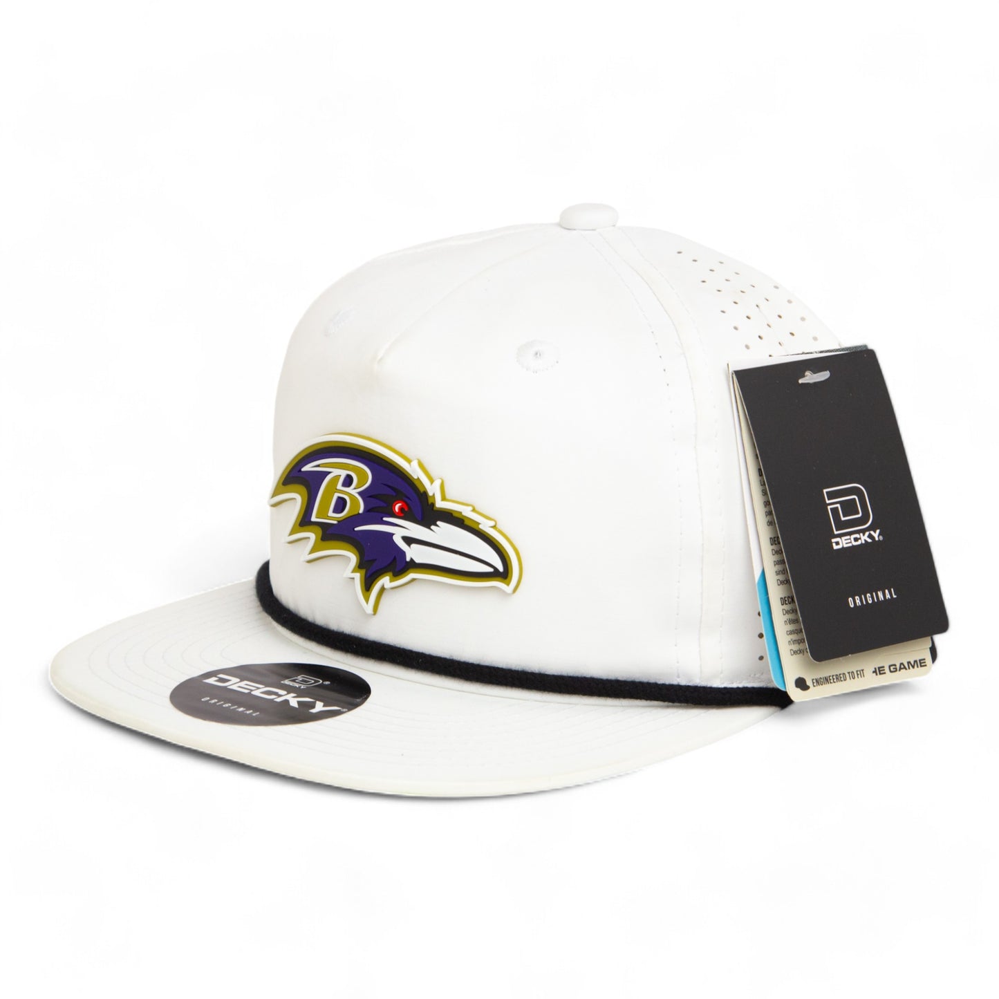 Baltimore Ravens 3D Perforated Rope Hat- White/ Black