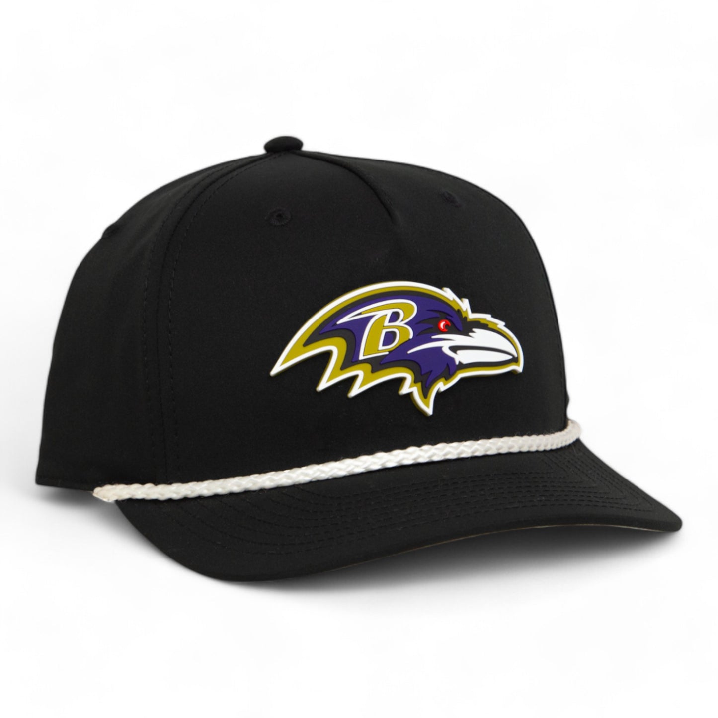 Baltimore Ravens 3D Five Panel Classic Rope Hat- Black/ White