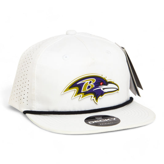 Baltimore Ravens 3D Perforated Rope Hat- White/ Black