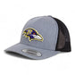 Baltimore Ravens 3D YP Snapback Trucker Hat- Heather Grey/ Black