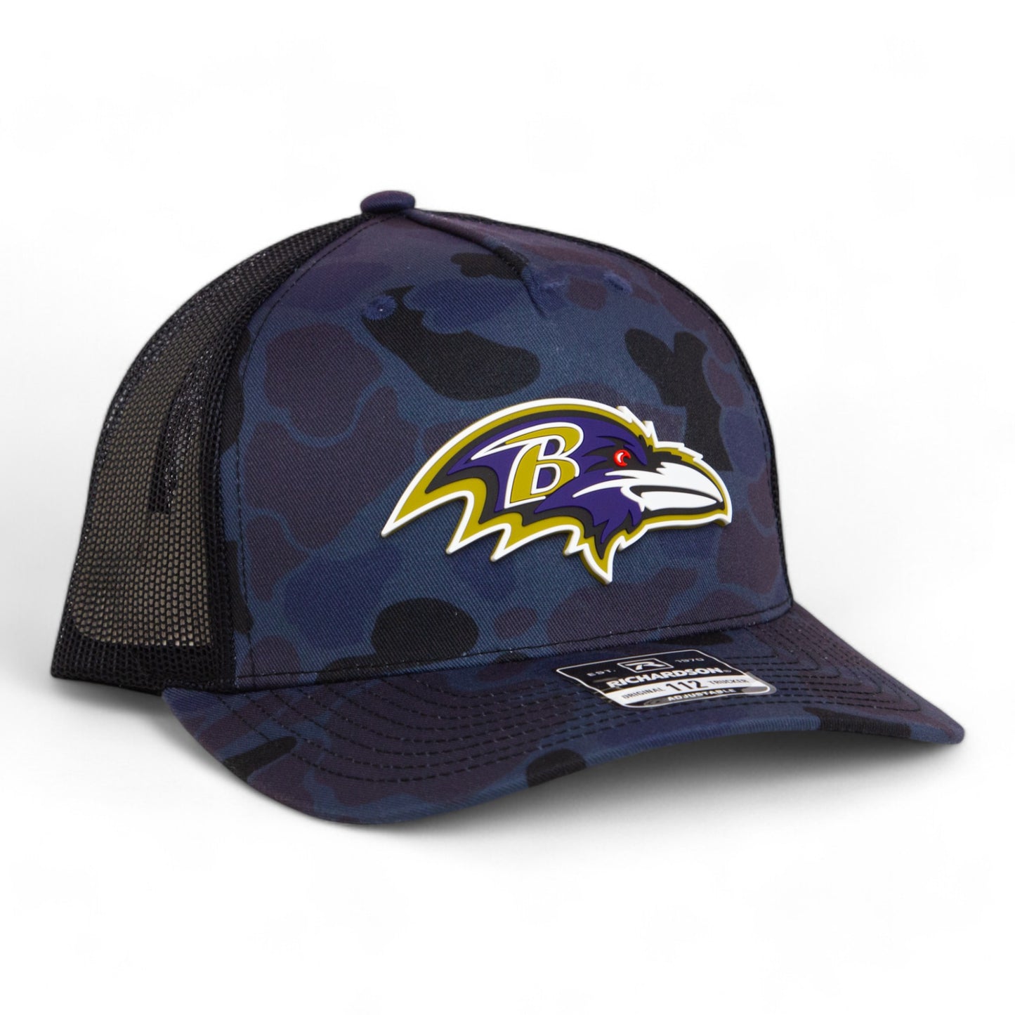 Baltimore Ravens 3D Snapback Trucker Hat- Admiral Duck Camo/ Black