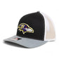 Baltimore Ravens 3D Snapback Trucker Hat- Black/ White/ Heather Grey