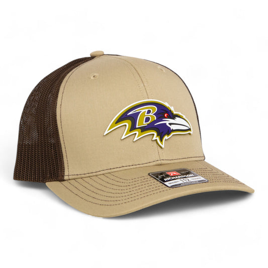 Baltimore Ravens 3D Snapback Trucker Hat- Tan/ Coffee