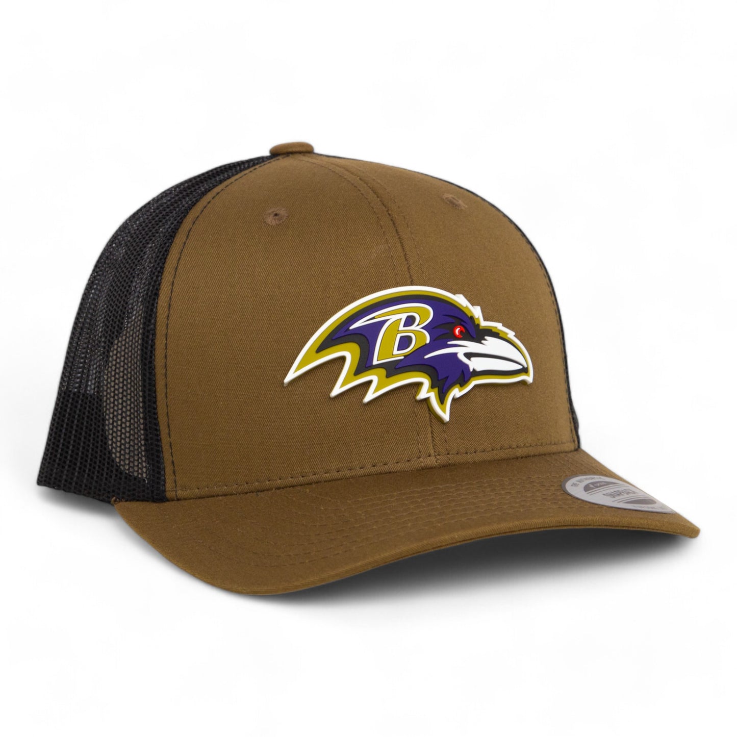 Baltimore Ravens 3D YP Snapback Trucker Hat- Coyote/ Black