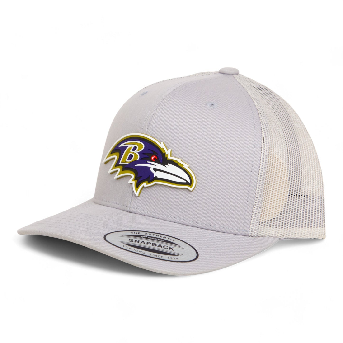 Baltimore Ravens 3D YP Snapback Trucker Hat- Silver