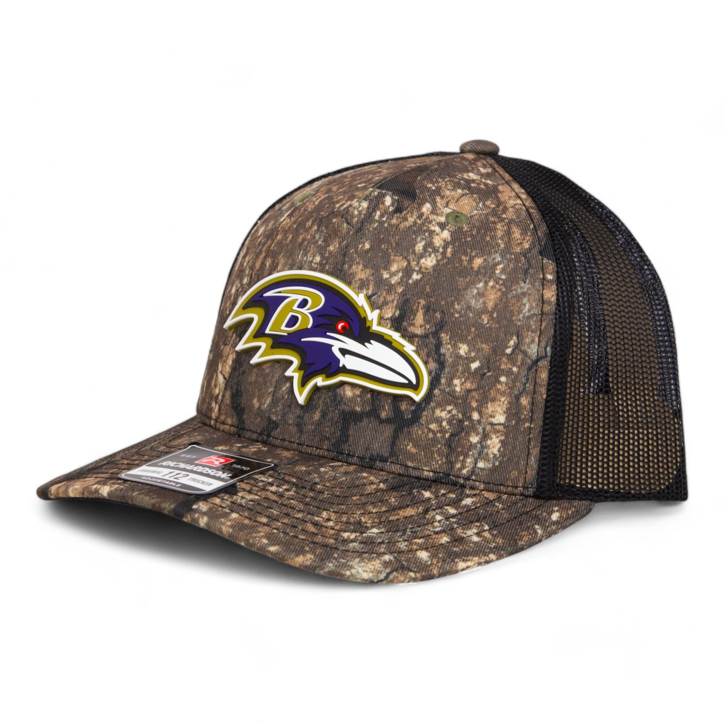 Baltimore Ravens 3D Snapback Trucker Hat- Realtree Timber/ Black