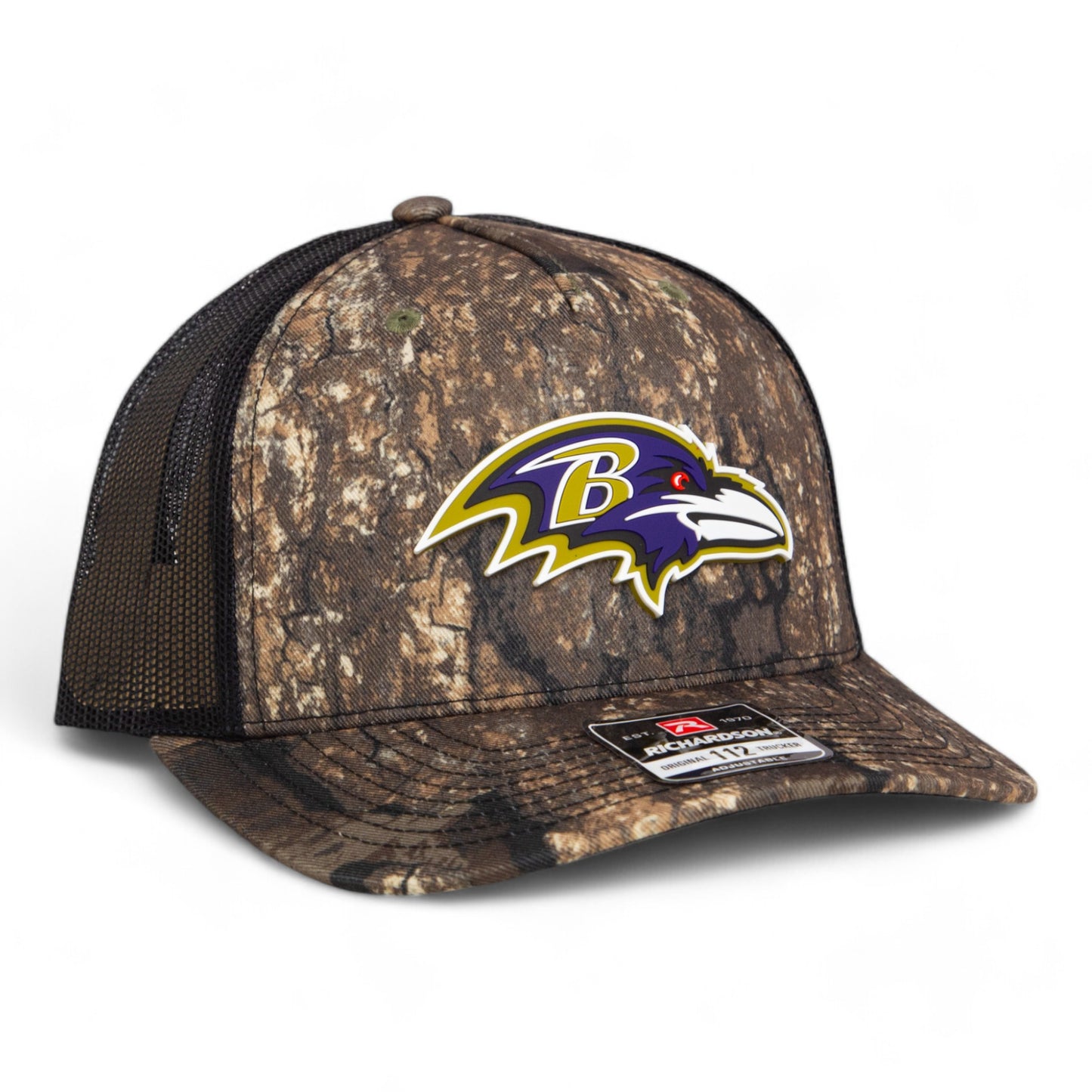 Baltimore Ravens 3D Snapback Trucker Hat- Realtree Timber/ Black