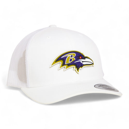 Baltimore Ravens 3D YP Snapback Trucker Hat- White