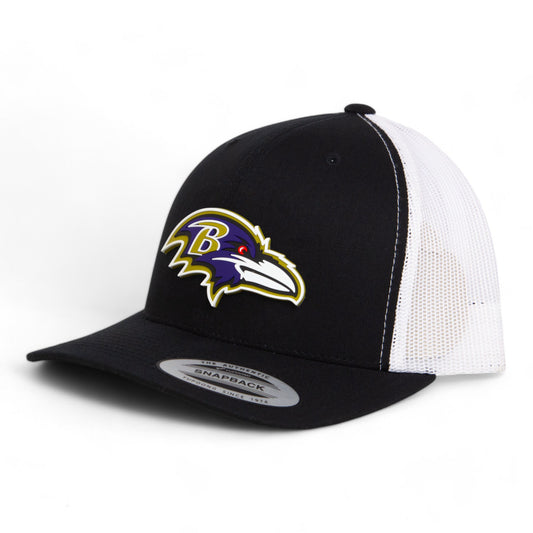 Baltimore Ravens 3D YP Snapback Trucker Hat- Black/ White