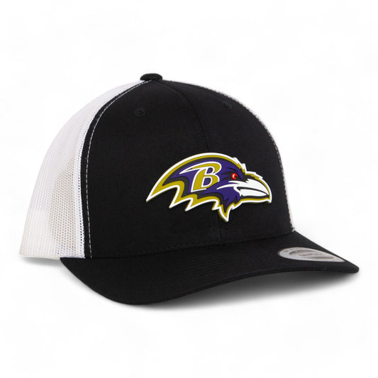 Baltimore Ravens 3D YP Snapback Trucker Hat- Black/ White